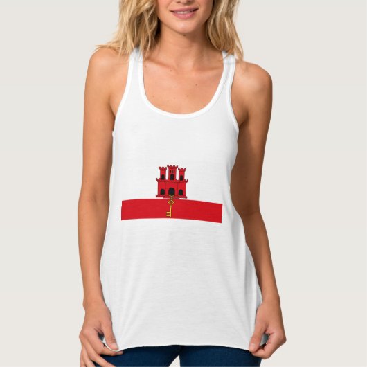 Vlag van Gibraltar Tanktop (Voorkant)