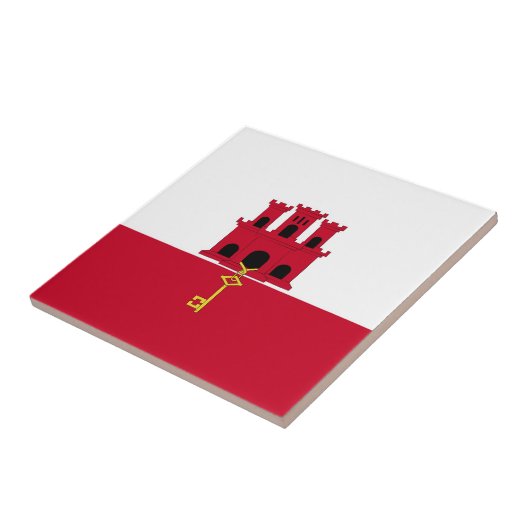 vlag van Gibraltar Tegeltje (Zijkant)