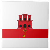 Vlag van Gibraltar Tegeltje (Voorkant)