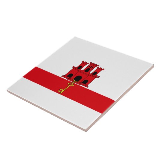 Vlag van Gibraltar Tegeltje (Zijkant)