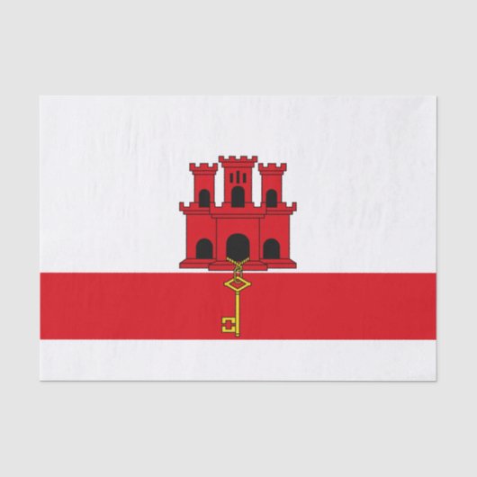 Vlag van Gibraltar Tissuepapier (Voorkant)