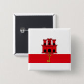 Vlag van Gibraltar Vierkante Button 5,1 Cm (Voorkant /achterkant)