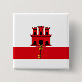 Vlag van Gibraltar Vierkante Button 5,1 Cm