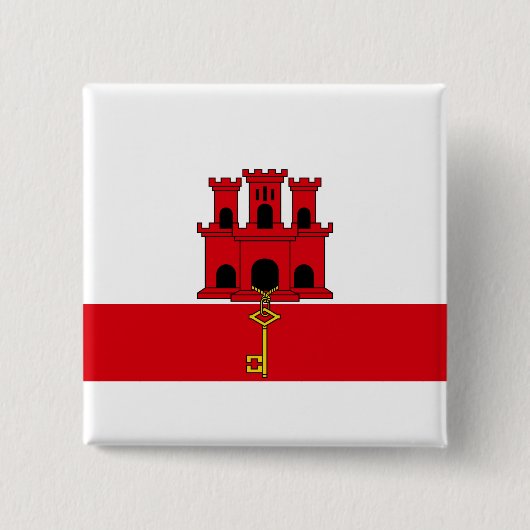 Vlag van Gibraltar Vierkante Button 5,1 Cm (Voorkant)