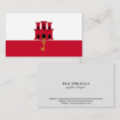 vlag van Gibraltar Visitekaartje (Voorkant / Achterkant)