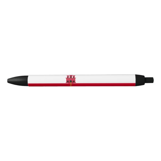 vlag van Gibraltar Zwarte Inkt Pen (Voorkant)