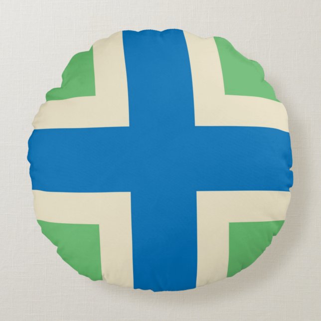 Vlag van Gloucestershire (Britse county) Rond Kussen (Voorkant)
