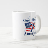 Vlag van God Bless America Grote Koffiekop (Voorkant rechts)