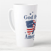 Vlag van God Bless America Latte Mok (Linkerhoek)