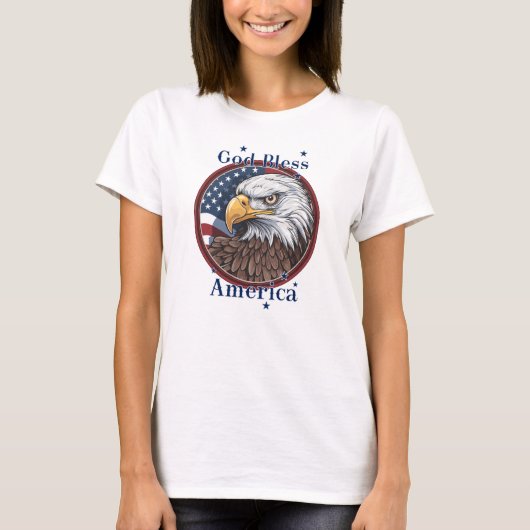 Vlag van God Bless America T-shirt (Voorkant)