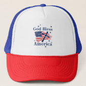 Vlag van God Bless America Trucker Pet (Voorkant)