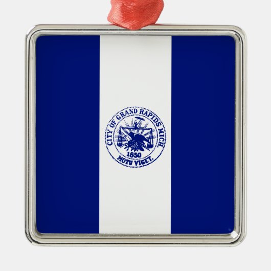 Vlag van Grand Rapids (Michigan City) Metalen Ornament (Voorkant)