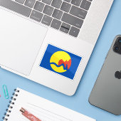 Vlag van Grand Rapids, Michigan, VS Sticker (Laptop met iPhone)