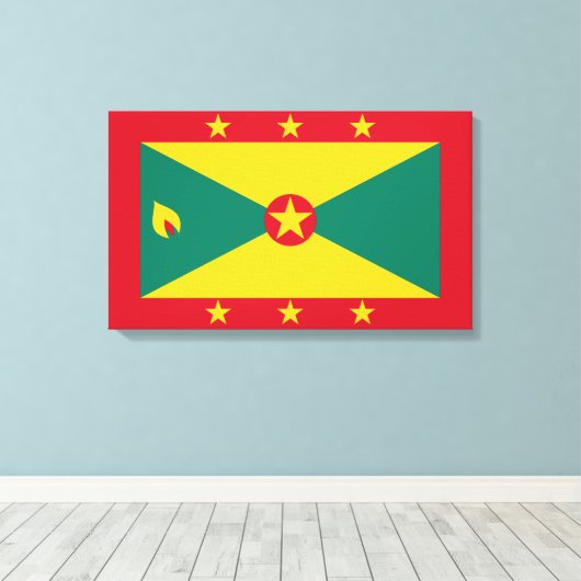 Vlag van Grenada Canvas Afdruk (Insitu (Houten vloer))