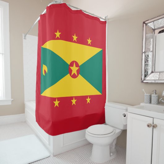 Vlag van Grenada Douchegordijn (In situ)