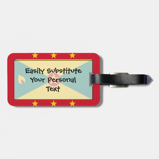 Vlag van Grenada Easy ID Personal Bagagelabel (Achterkant horizontaal)