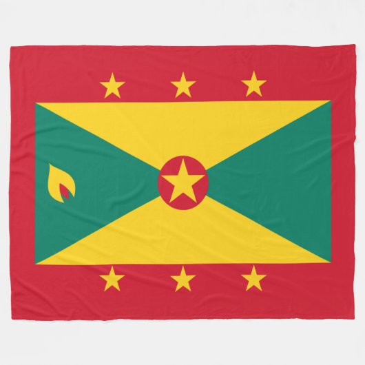 Vlag van Grenada Fleece Deken (Voorkant (Horizontaal))
