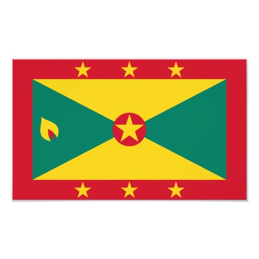 Vlag van Grenada Foto Afdruk (Voorkant)