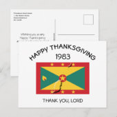 Vlag van Grenada | GRENEDIAANSE DANKDAG 1983 Briefkaart (Voorkant / Achterkant)