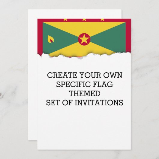 Vlag van Grenada Kaart (Voorkant / Achterkant)