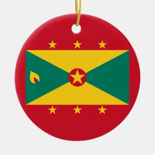 Vlag van Grenada Keramisch Ornament (Voorkant)