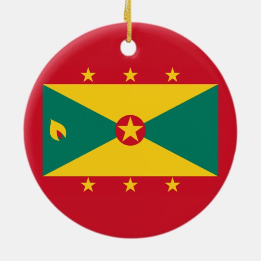 Vlag van Grenada Keramisch Ornament (Achterkant)