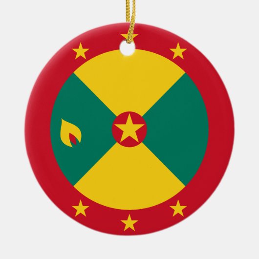 Vlag van Grenada Keramisch Ornament (Voorkant)