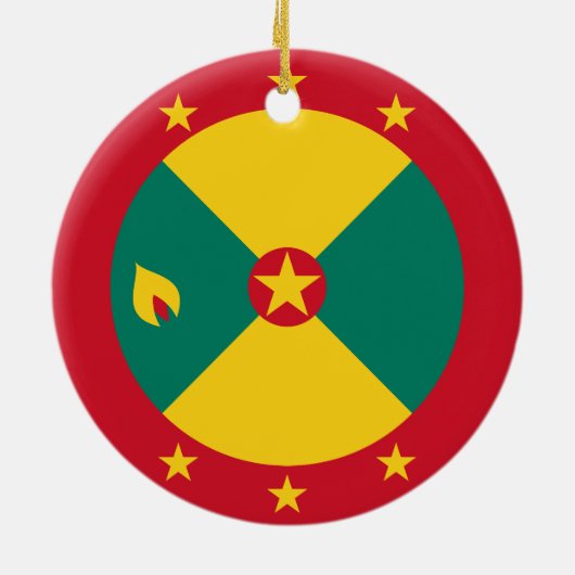 Vlag van Grenada Keramisch Ornament (Achterkant)