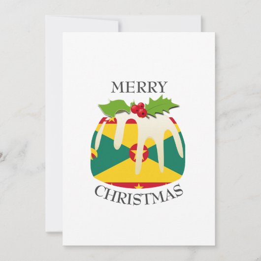 VLAG VAN GRENADA | Kerstpudding | Feestelijk Feestdagenkaart (Voorkant)