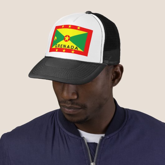 vlag van grenada - naam trucker pet (In situ)