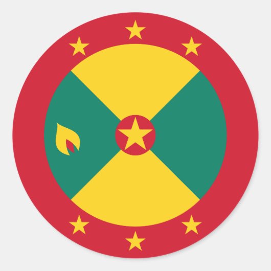 Vlag van Grenada Ronde Sticker (Voorkant)