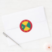 Vlag van Grenada Ronde Sticker (Envelop)