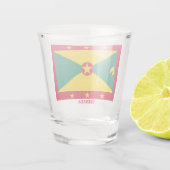 Vlag van Grenada Shot Glas (Achterkant)