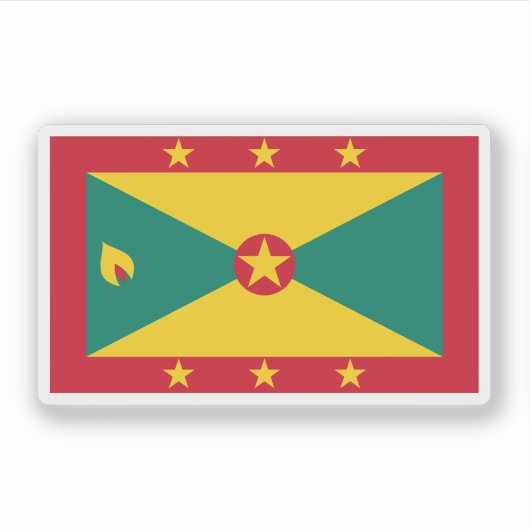 Vlag van Grenada Sticker (Voorkant)