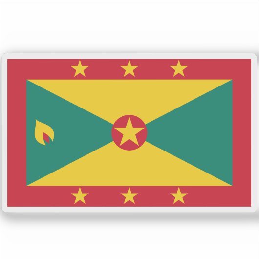 Vlag van Grenada Sticker (Voorkant)