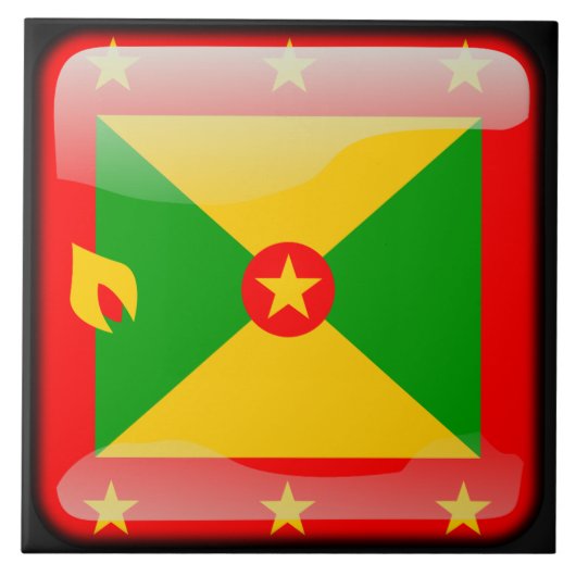 Vlag van Grenada Tegeltje (Voorkant)
