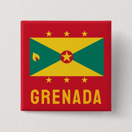 Vlag van Grenada Vierkante Button 5,1 Cm (Voorkant)