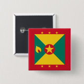 Vlag van Grenada Vierkante Button 5,1 Cm (Voorkant /achterkant)