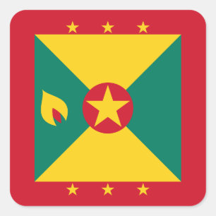 Vlag van Grenada Vierkante Sticker
