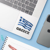Vlag van Griekenland, gelabeld Sticker (Laptop met iPhone)