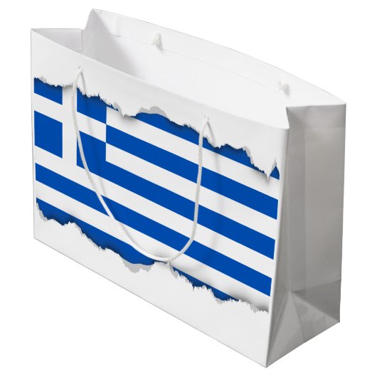 Vlag van Griekenland Groot Cadeauzakje (Achterkant Gekanteld)