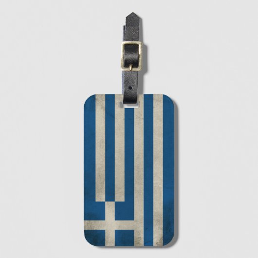 Vlag van Griekenland Grunge Bagagelabel (Voorkant (verticaal))
