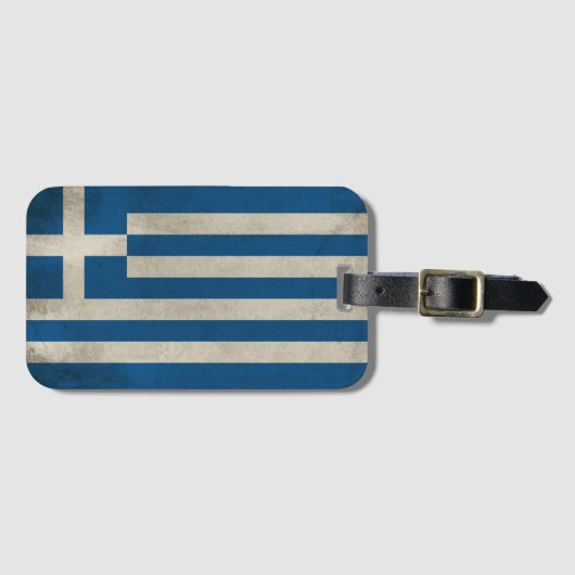 Vlag van Griekenland Grunge Bagagelabel (Voorkant (horizontaal))