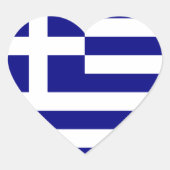 Vlag van Griekenland Hart Sticker (Voorkant)