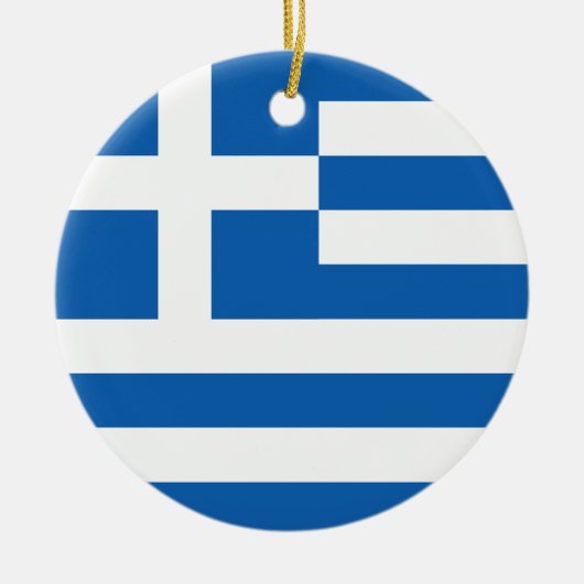 Vlag van Griekenland Keramisch Ornament (Voorkant)