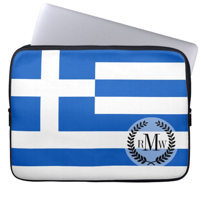 Vlag van Griekenland Laptop Sleeve (Voorkant)