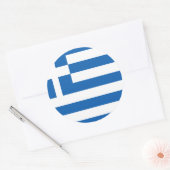 Vlag van Griekenland Ronde Sticker (Envelop)