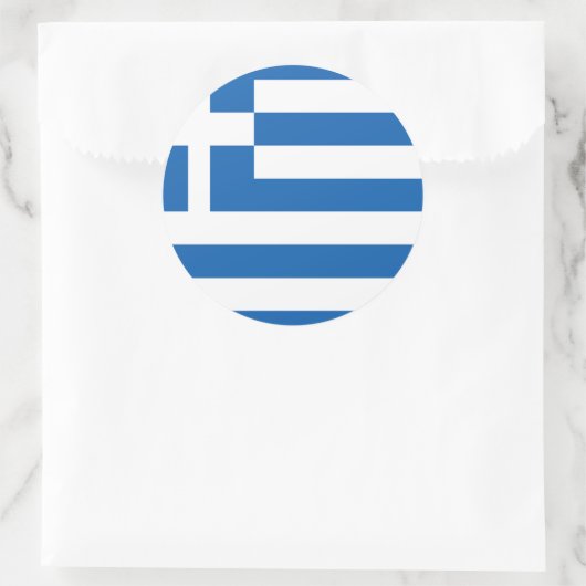 Vlag van Griekenland Ronde Sticker (Tas)