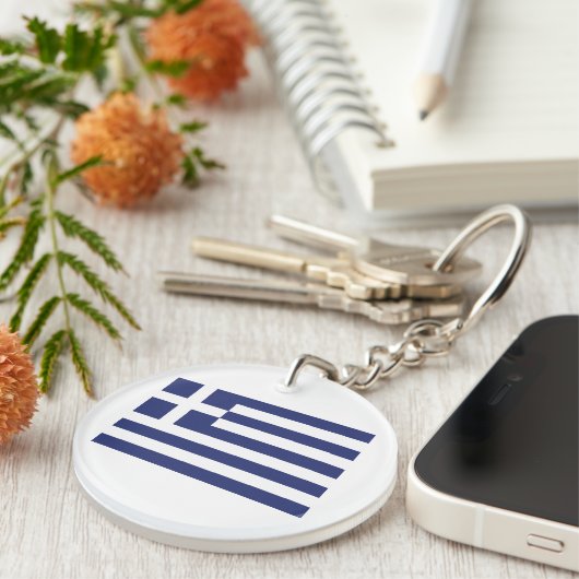 Vlag van Griekenland Sleutelhanger (Voorkant Rechts)