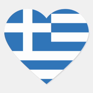 Vlag van Griekenland Sticker (Hart)